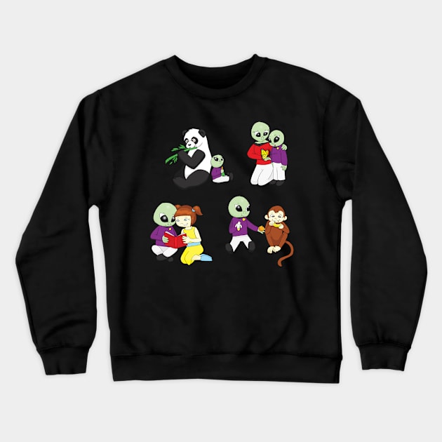 Starlight the Alien Sticker Pack Crewneck Sweatshirt by dogbone42